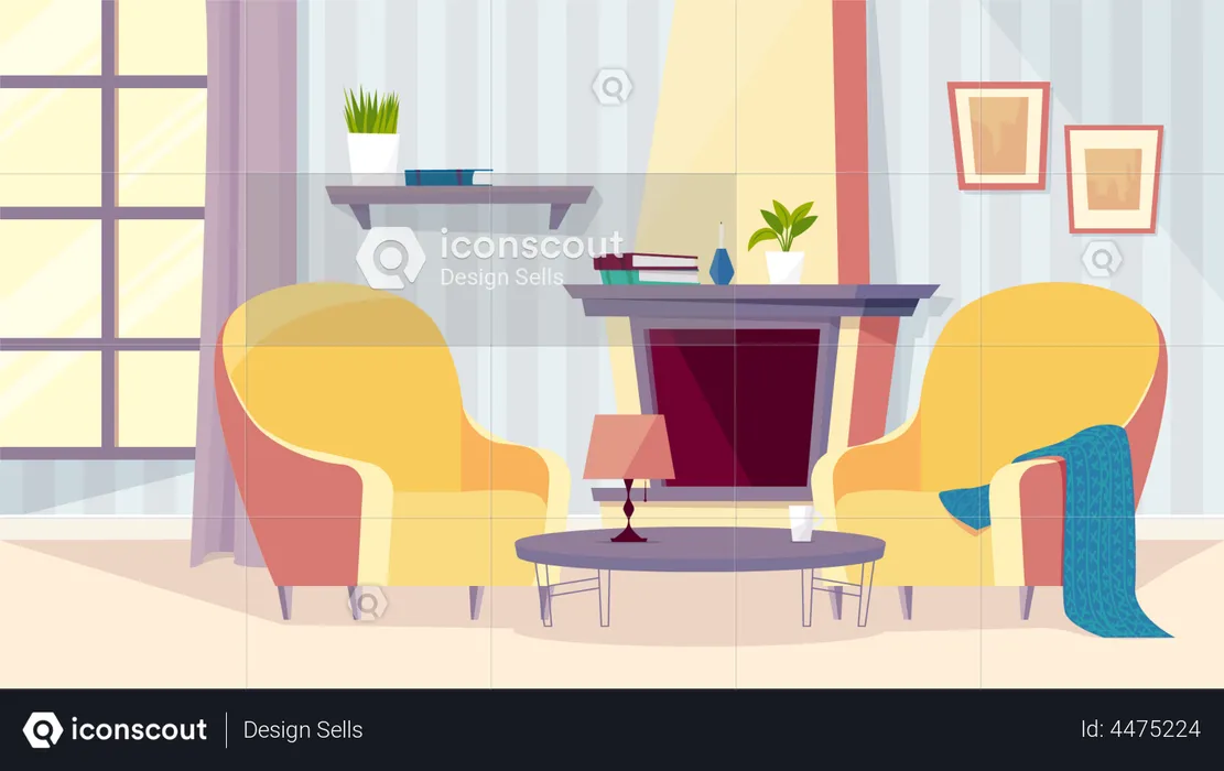 Living room interior  Illustration