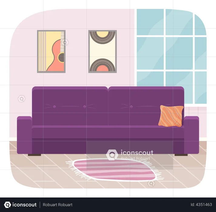 Living room with sofa  Illustration
