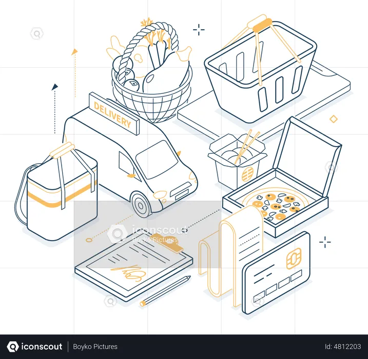 Livraison de nourriture  Illustration