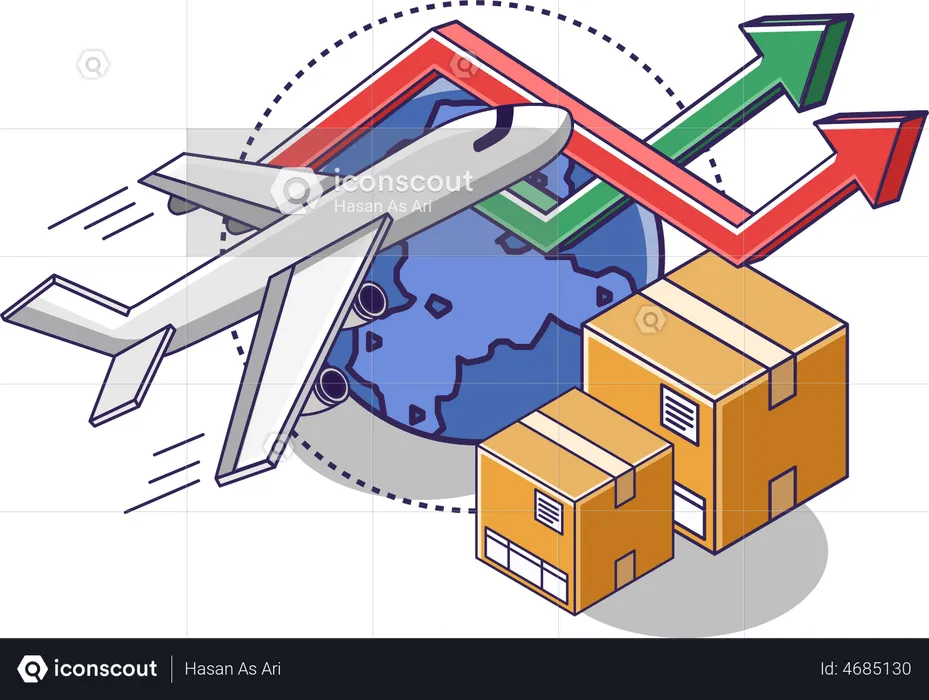 Livraison internationale  Illustration