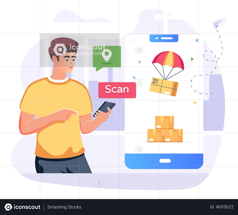 Livraison sans contact  Illustration