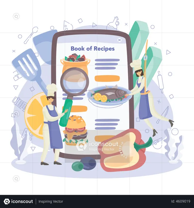 Livre de recettes culinaires  Illustration