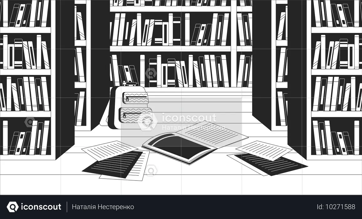 Étagères à livres Bibliothèque  Illustration