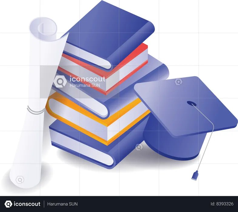 Livres des étudiants diplômés  Illustration