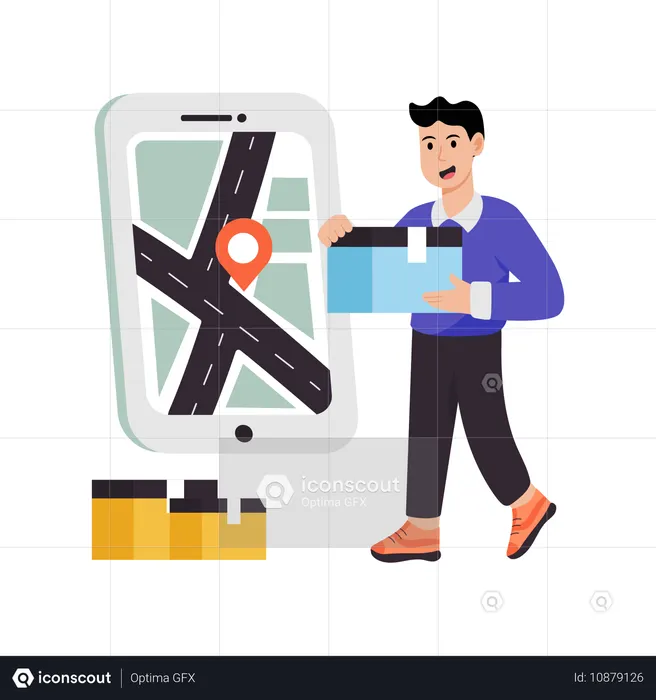Livreur Recherche d'adresse de localisation  Illustration