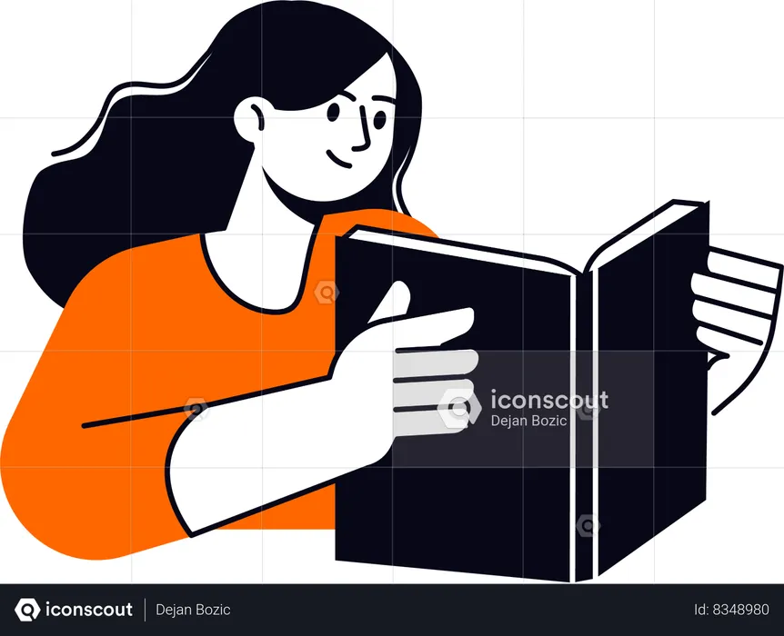 Livro de leitura feminino  Ilustração