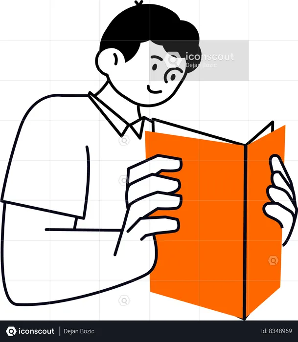 Homem lendo livro  Ilustração