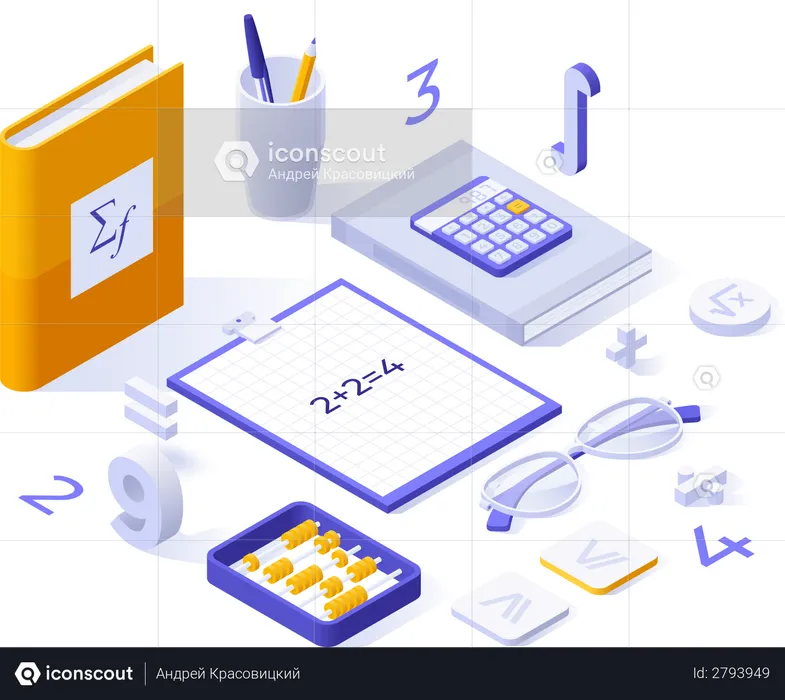 Livros de matemática  Ilustração