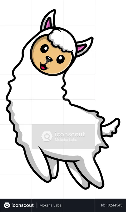 Llama Alpaca Jumping  Illustration