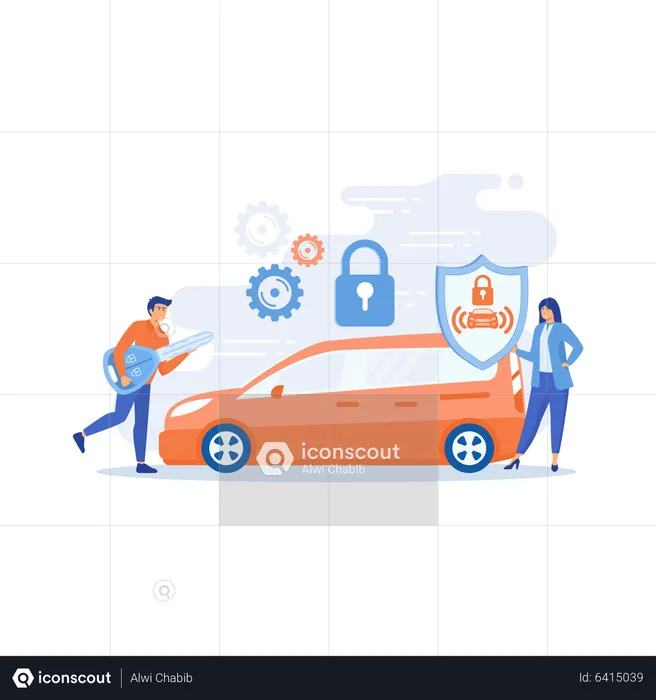 Llave remota del coche  Ilustración