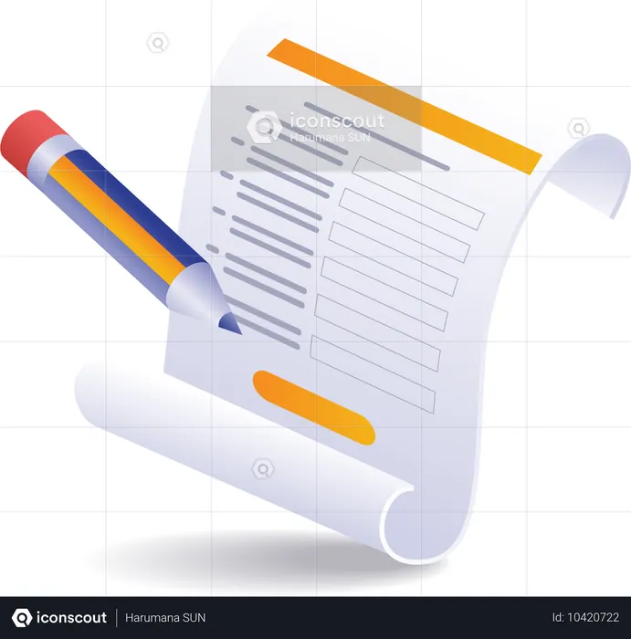 Llenado de hoja de formulario de Registro  Ilustración