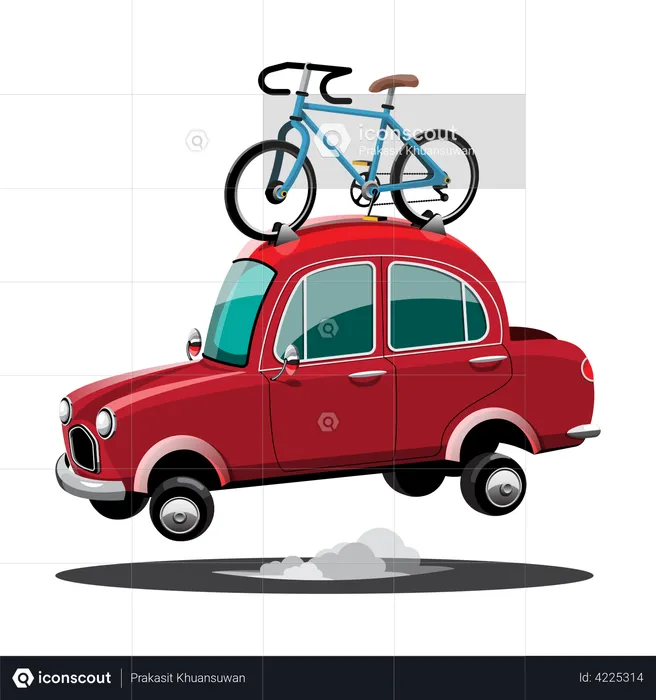 Llevar bicicletas en los coches  Ilustración