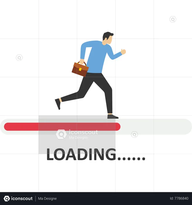 Loading bar almost complete with business  Illustration