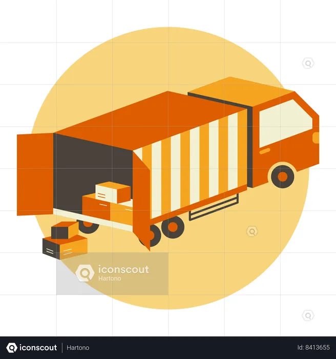 Loading Delivery Truck  Illustration