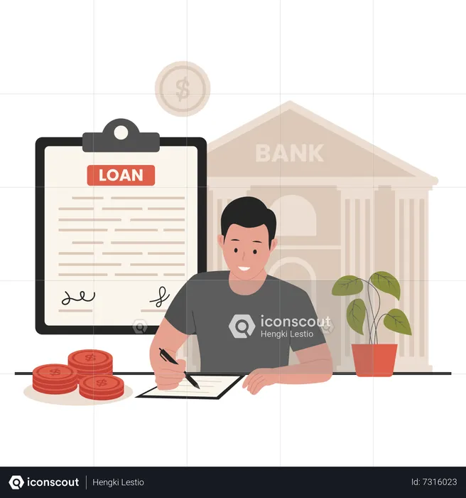 Loan agreement signing  Illustration