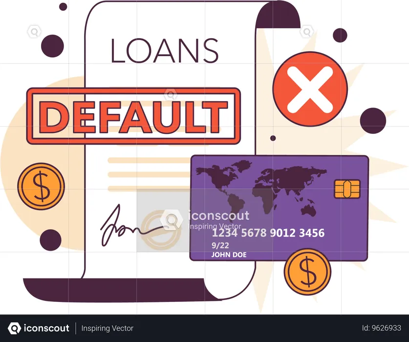 Loan default with credit card  Illustration
