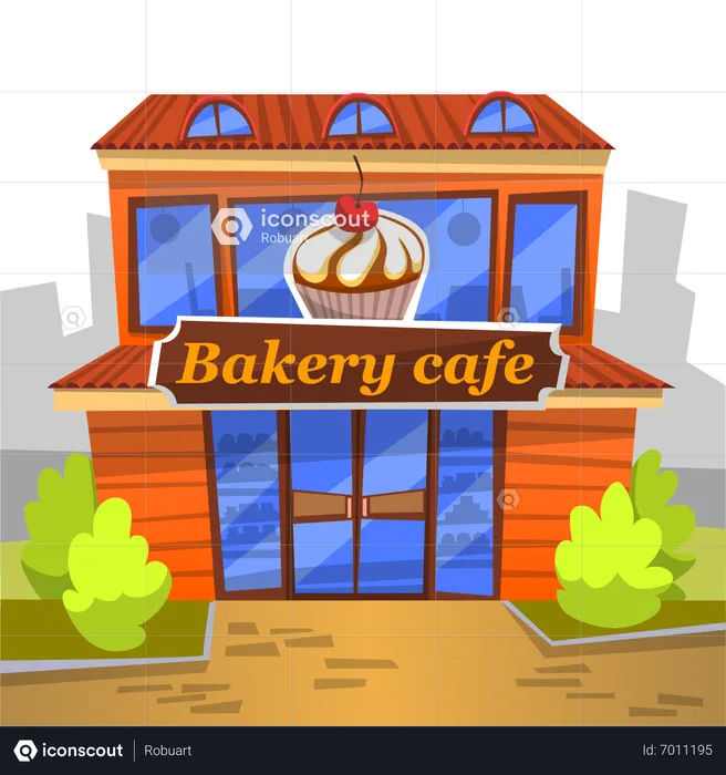 Local bakery cafe  Illustration