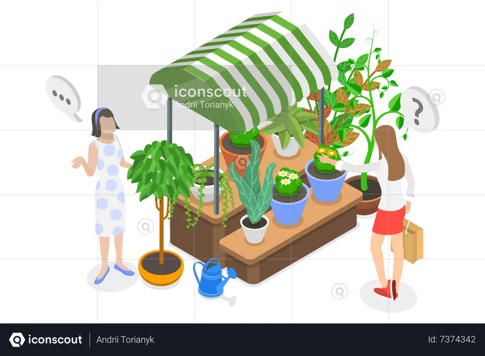 Local Houseplant Shop  Illustration