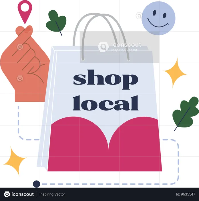 Local shopping  Illustration
