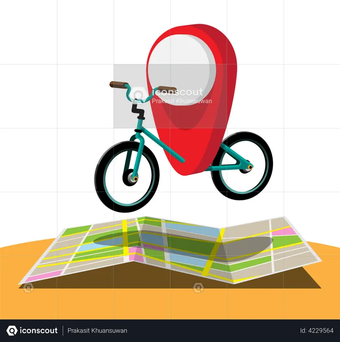 Localização da bicicleta  Ilustração