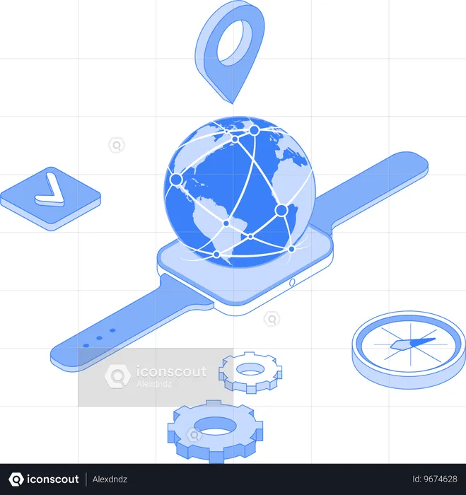 Localização do smartwatch  Ilustração