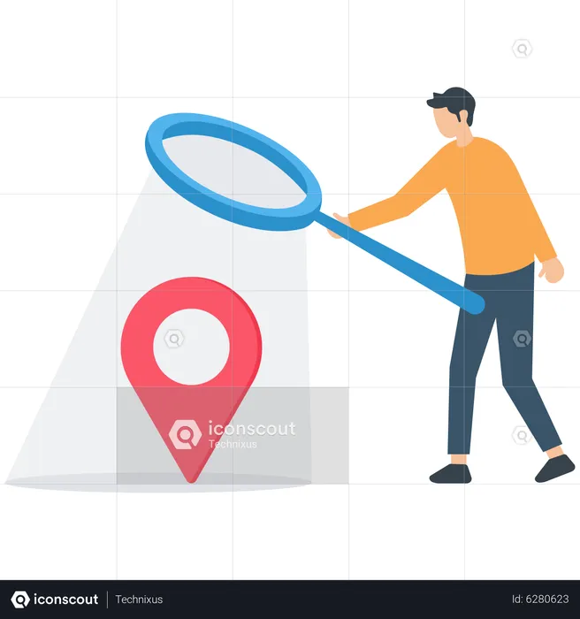 Location search for business address  Illustration