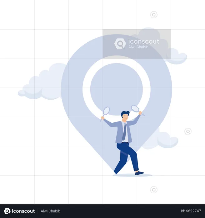 Location search for business address  Illustration