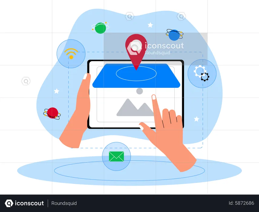 Location service in metaverse  Illustration