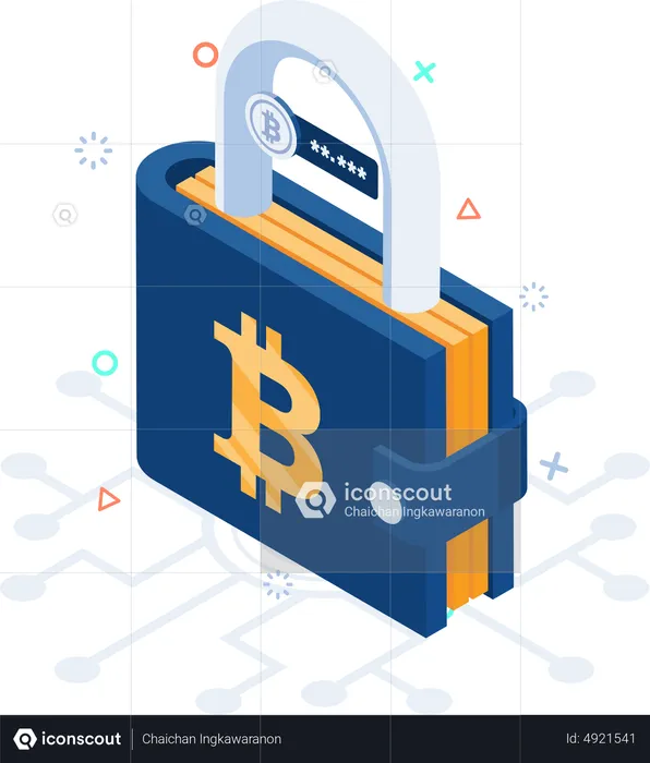 Locked Bitcoin Wallet  Illustration