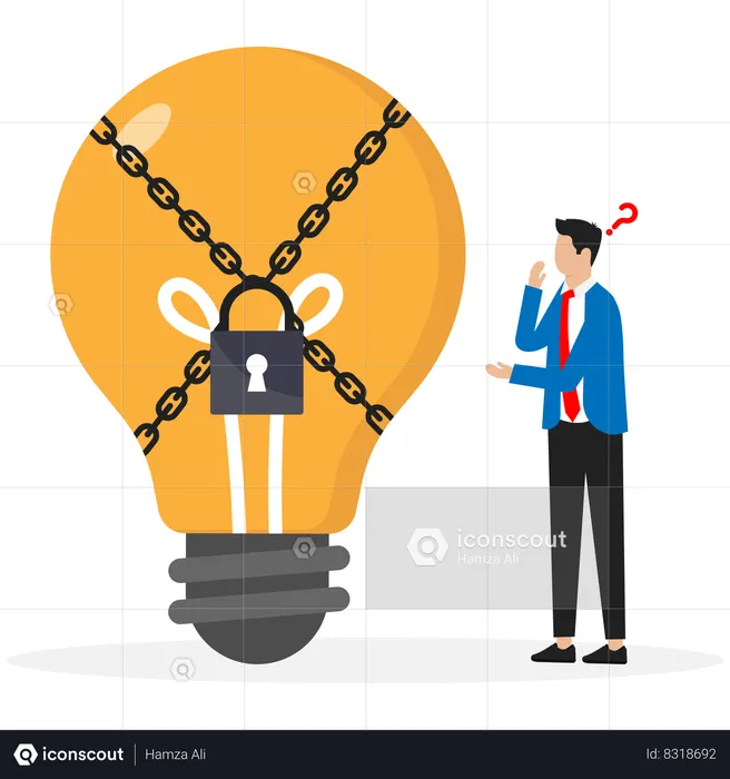 Locked business idea  Illustration