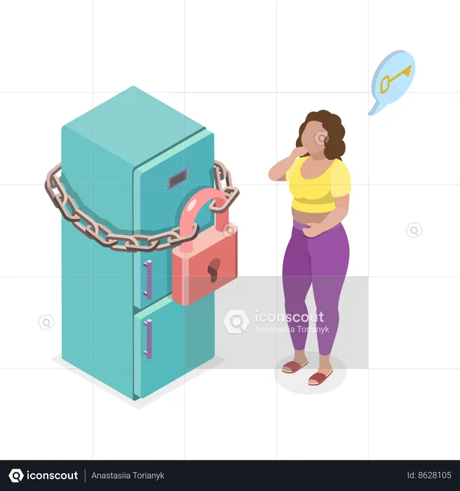 Locked Fridge  Illustration