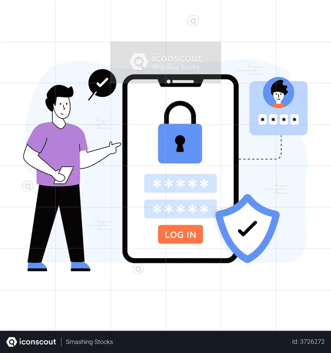 Login seguro  Ilustração