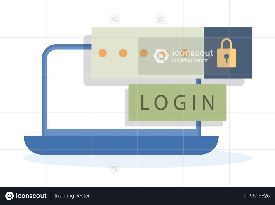 Segurança da senha de login  Ilustração