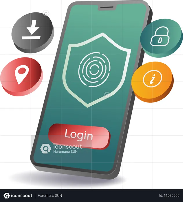 Login Sicherheit Konto Smartphone Technologie  Illustration