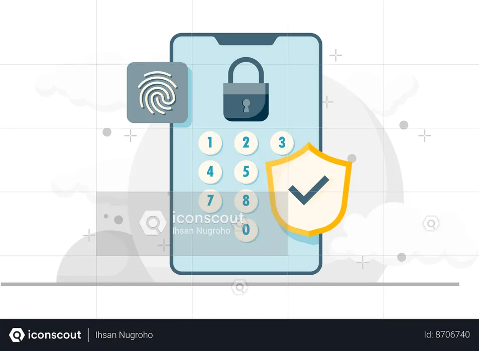 Login using a combination of numbers  Illustration