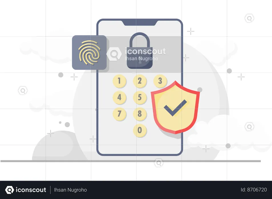 Login using a combination of numbers  Illustration