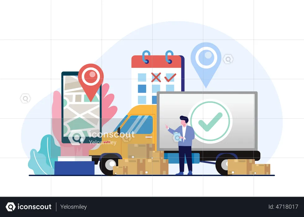 Logistic Service  Illustration