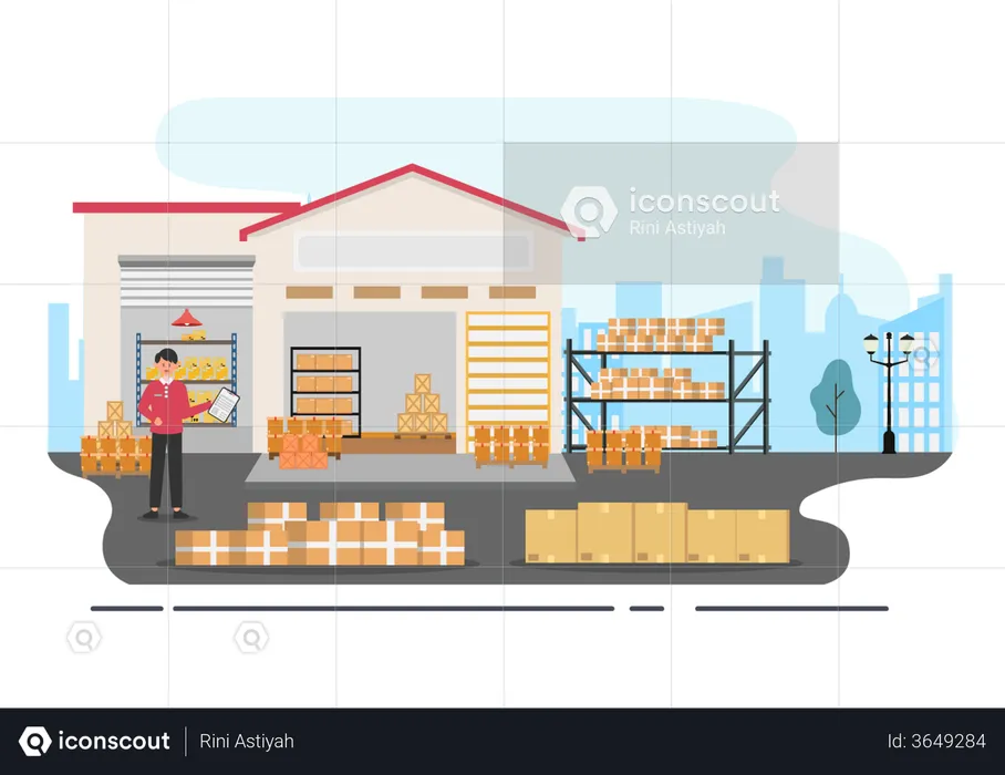 Logistic Warehouse  Illustration