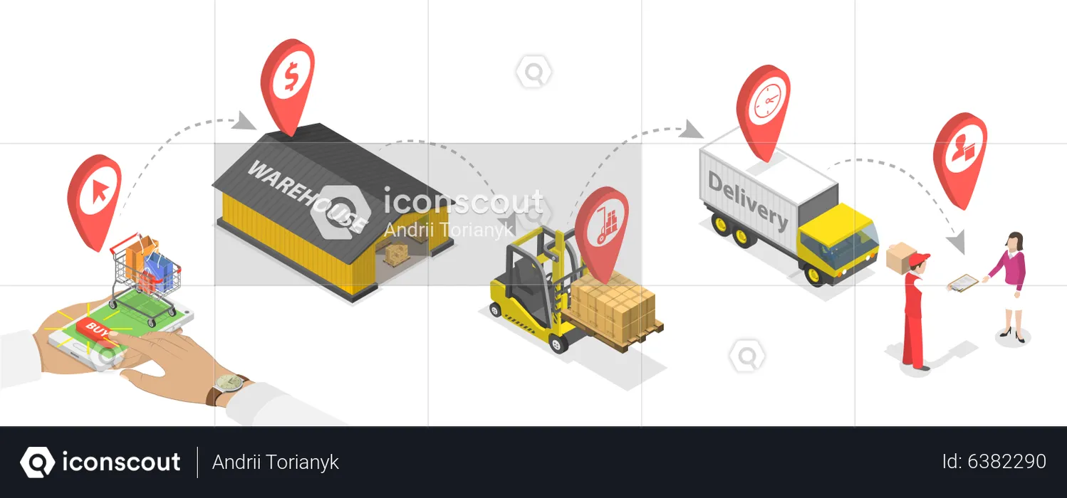 Logistics Process  Illustration
