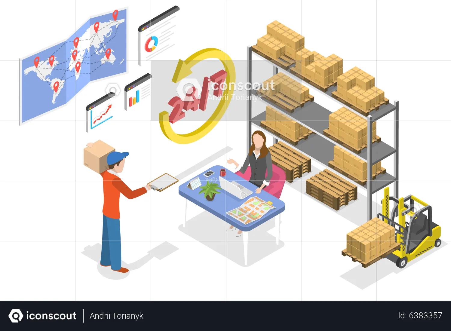 Logistics Supplier Illustration - Free Download Business Illustrations ...