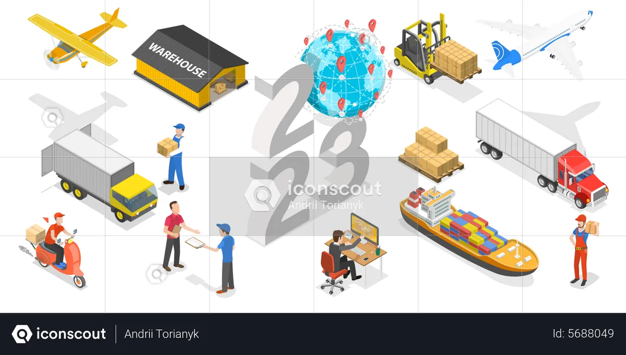 Logistik-Transport-Dienstleistung  Illustration