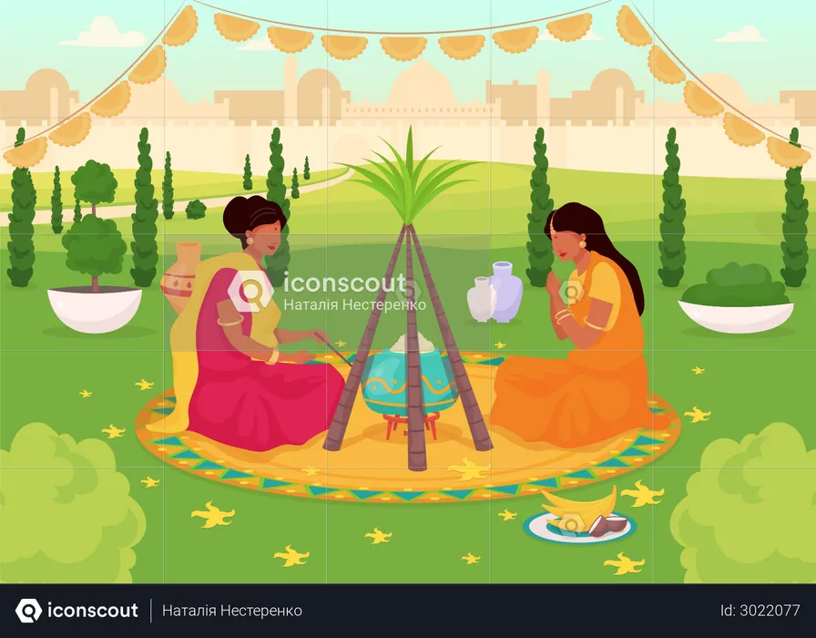 Lohri celebration  Illustration