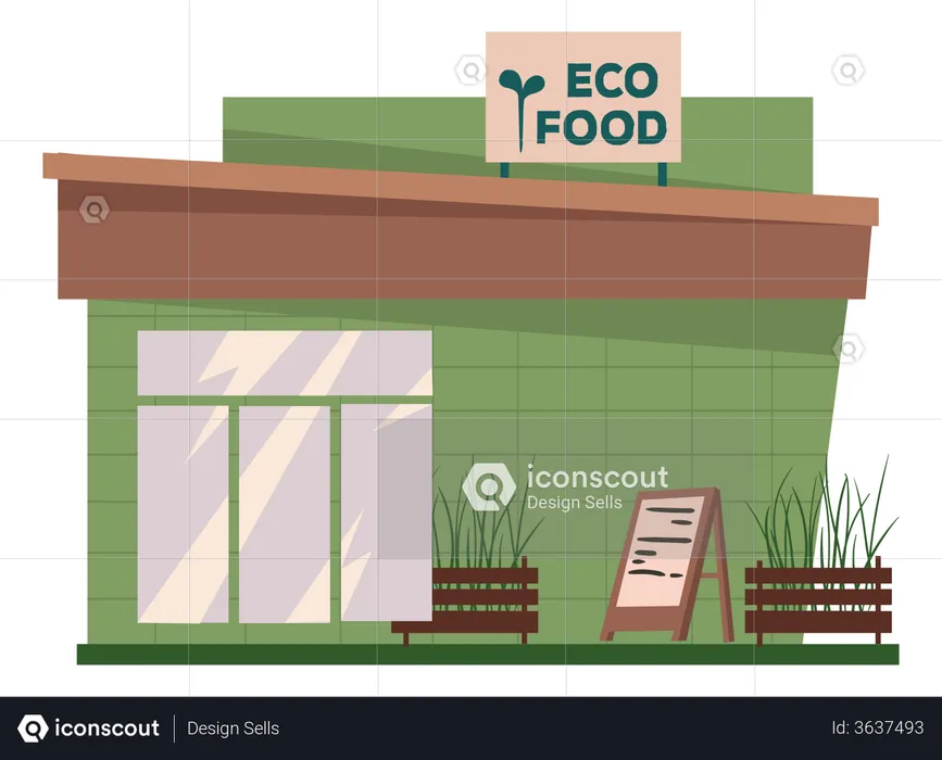 Loja de alimentos ecológicos  Ilustração