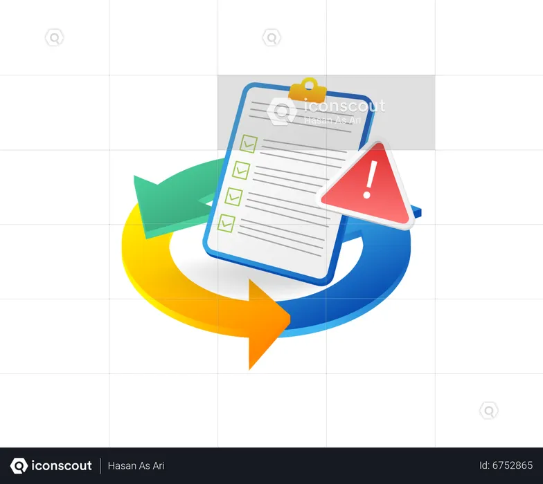 Looking business plan with alert management  Illustration
