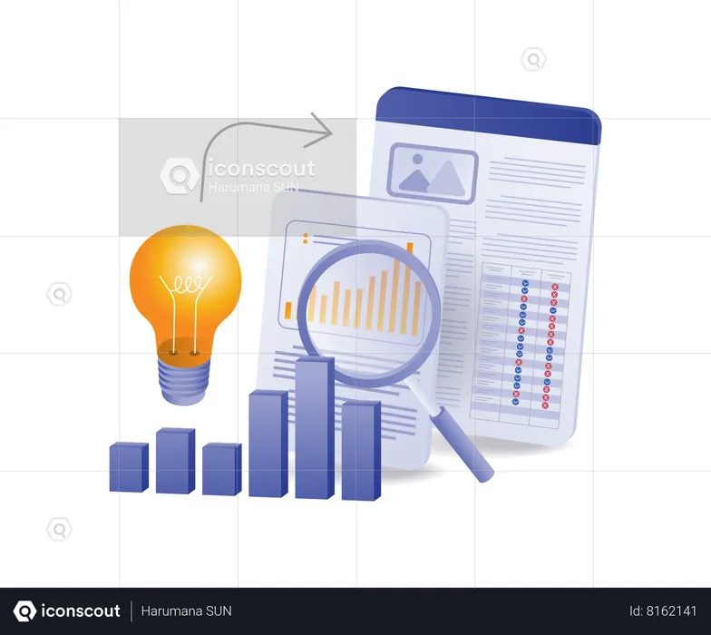 Looking for analysis of business development ideas  Illustration
