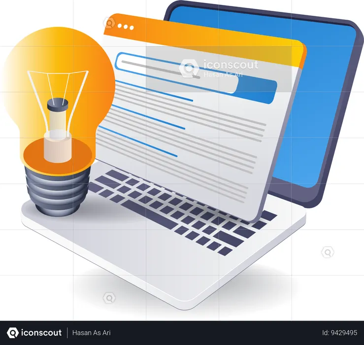 Looking for inspiration for ideas on internet search engines  Illustration