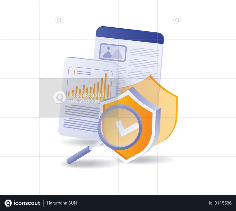 Looking for the latest business security information  Illustration