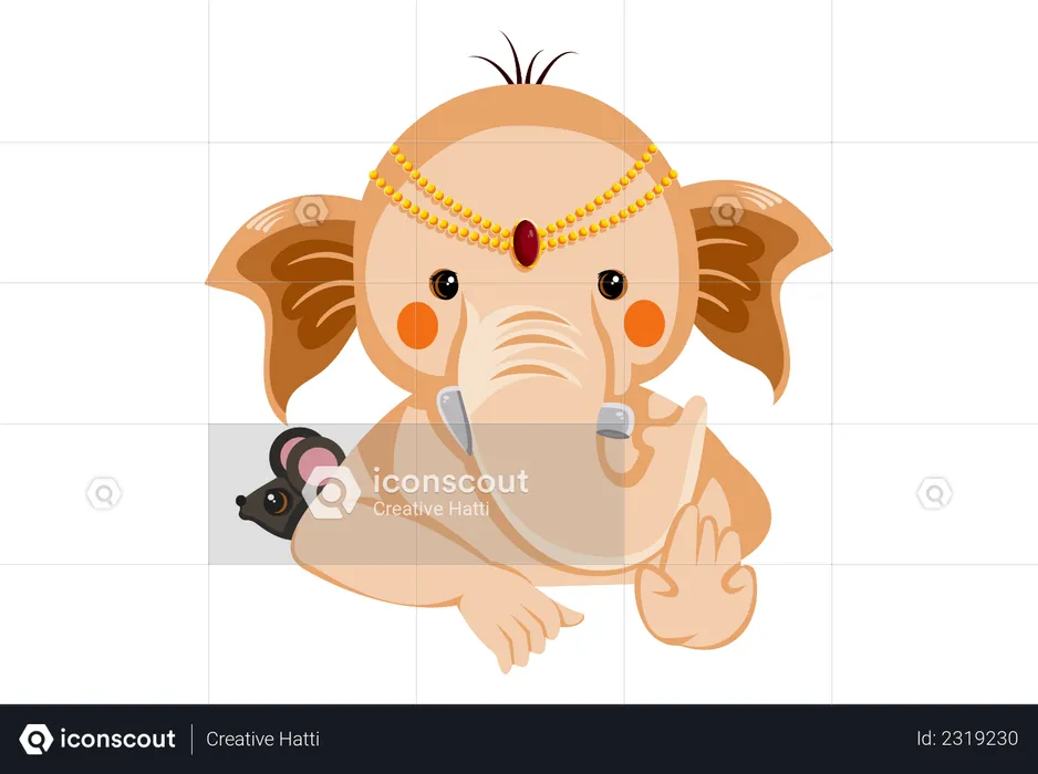 Lord Ganesha erteilt seinen Segen  Illustration