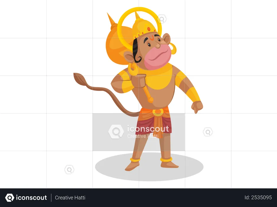 Lord Hanuman looking something  Illustration