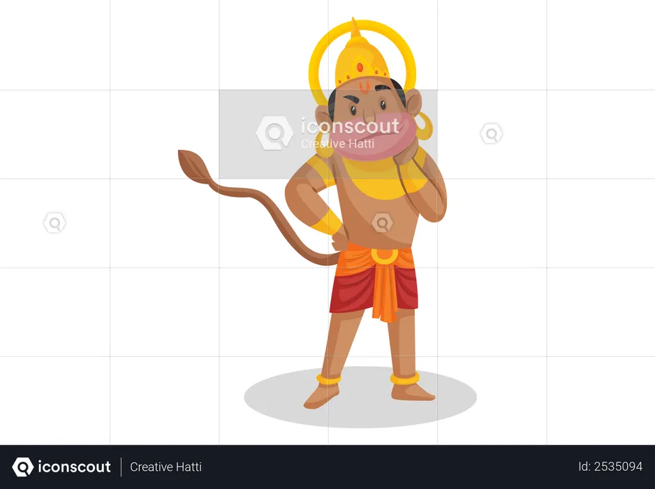 Lord Hanuman standing  Illustration